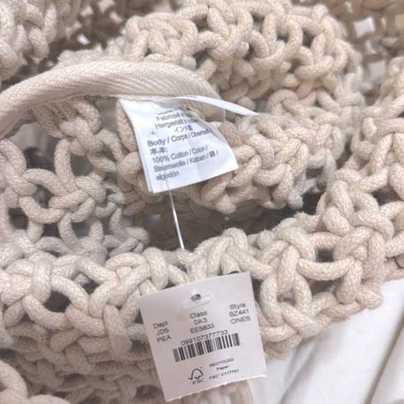 New! J. Crew Cadiz Hand Knotted Crochet Rope Tote with Paillettes - Picture 8 of 8